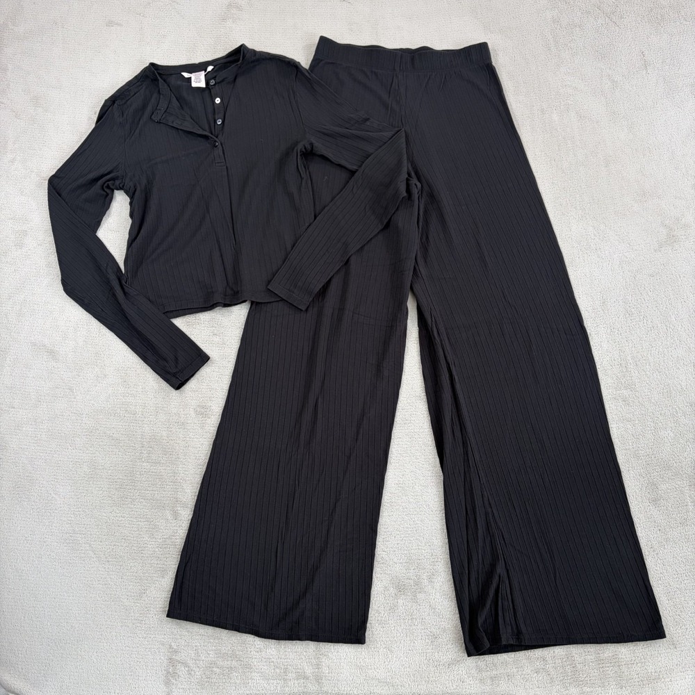 Victoria's Secret SoSoft Modal Wide-Rib Long-Sleeve Henley & Pants Set XS